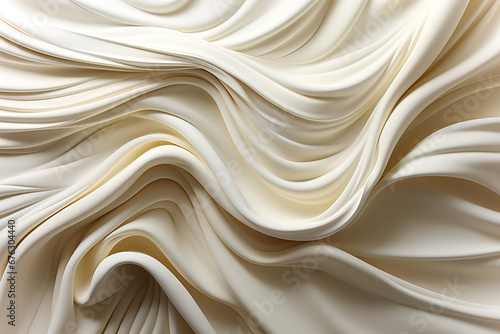 A close up background of a white fabric on waves.