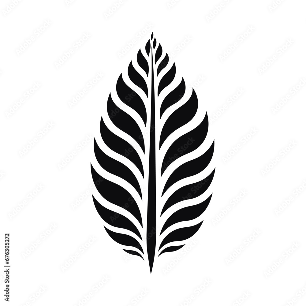 Minimalist abstract leaf with ornament. Minimalist abstract leaf with ornament.