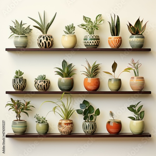 Collection de diverses plantes d'intérieur exposées en pot céramique