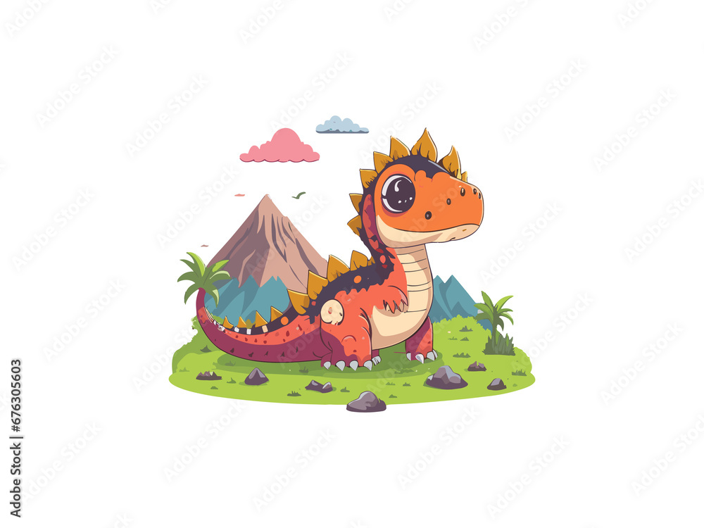 Obraz premium Cute Dinosaur, Little Dinosaur Clip Art 