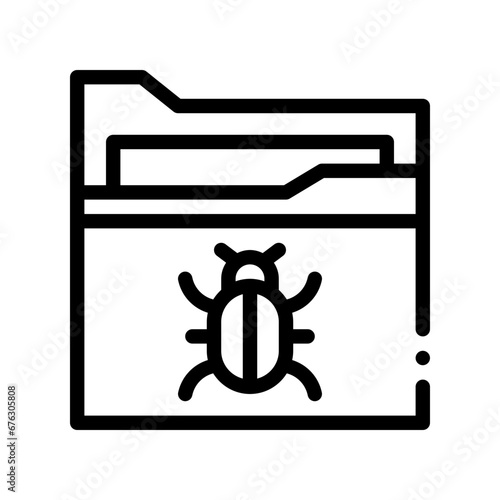 infected folder line icon