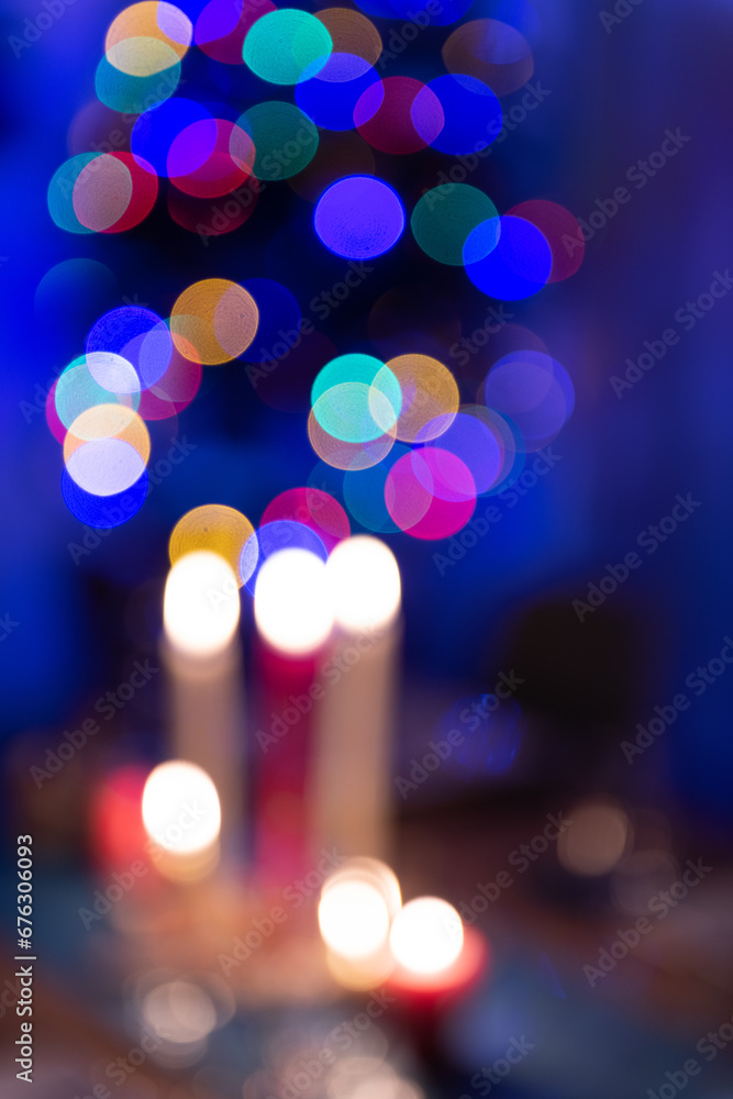 Multicolored Christmas bokeh Multicolored Christmas bokeh