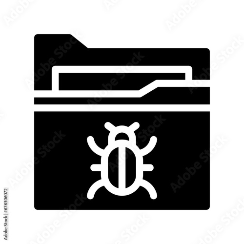 infected folder glyph icon