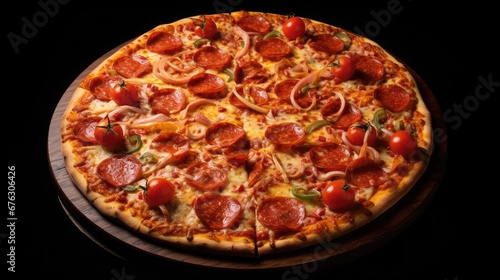 Delicious and crunchy pepperoni pizza
