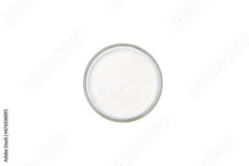 PNG,yogurt in a glass, isolated on white background