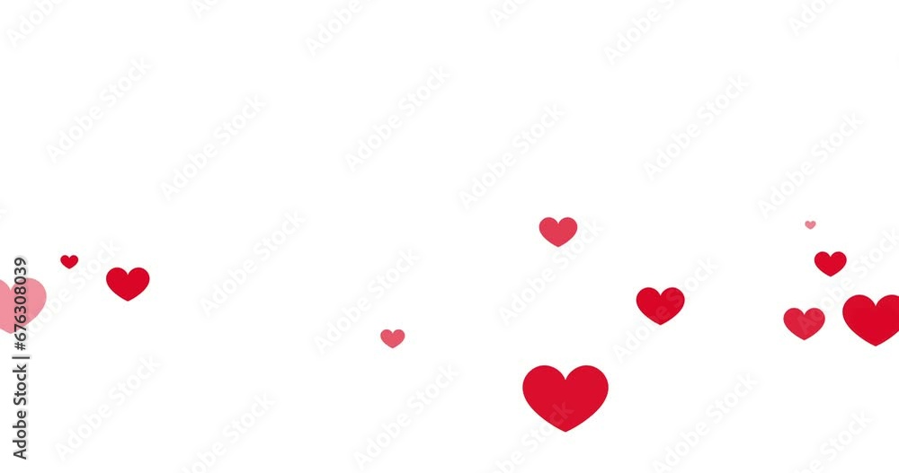 4k random red bouncing hearts on white background 4k random red bouncing hearts on white background