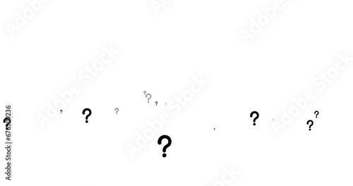 4k black random questiion mark motion animation on white background