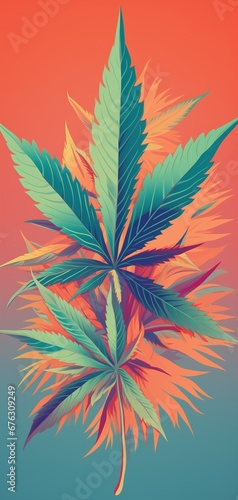 Bright and colorful marijuana poster