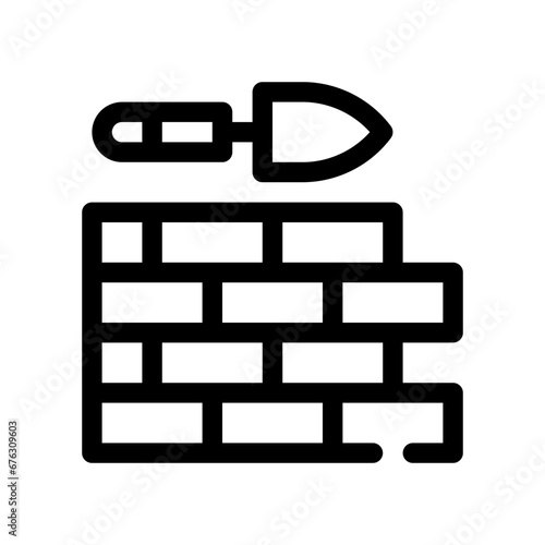 brick wall line icon