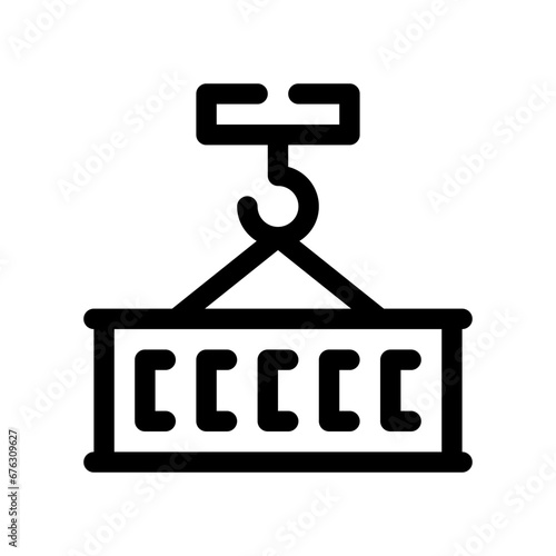 crane line icon