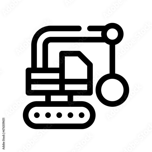demolish line icon