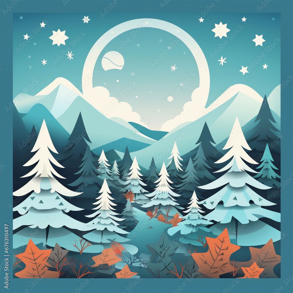 Obraz premium Beautiful winter season 8K HD photography