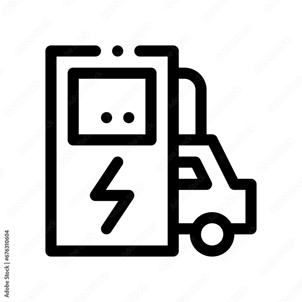 charging station line icon charging station line icon