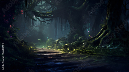  Enigmatic Journey Through a Mythical Forest © Pixelzone
