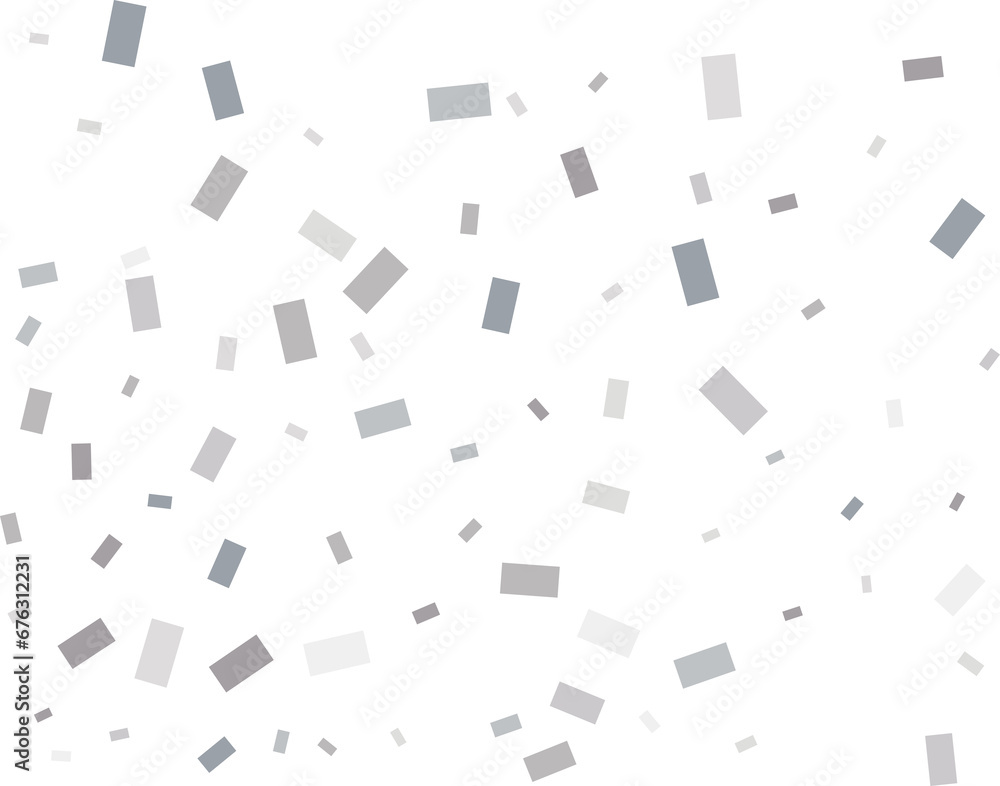 Gender Neutral Rectangular Silver Confetti