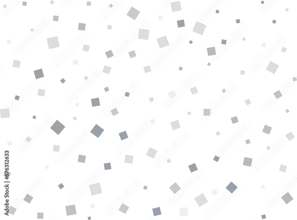 Modern Silver Square Confetti