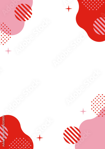 抽象的なフレーム 赤 ピンク 水玉 キラキラ