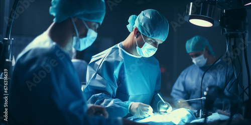 medical surgeons in the operating room photo