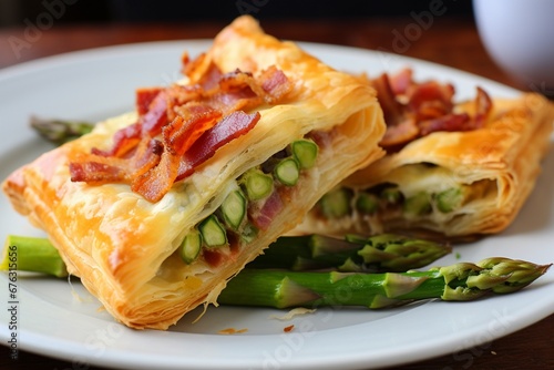 Elevated Breakfast Delight: Puff Pastry Asparagus and Bacon Tarts, a Flaky and Flavorful Start to Your Morning