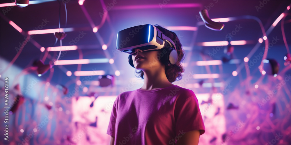 girl in VR glasses girl in VR glasses