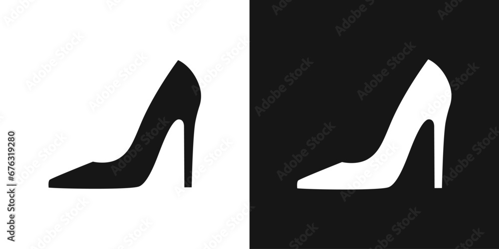 Stiletto heels vector icon. Women's shoes, stiletto shoes sign - obrazy, fototapety, plakaty 
