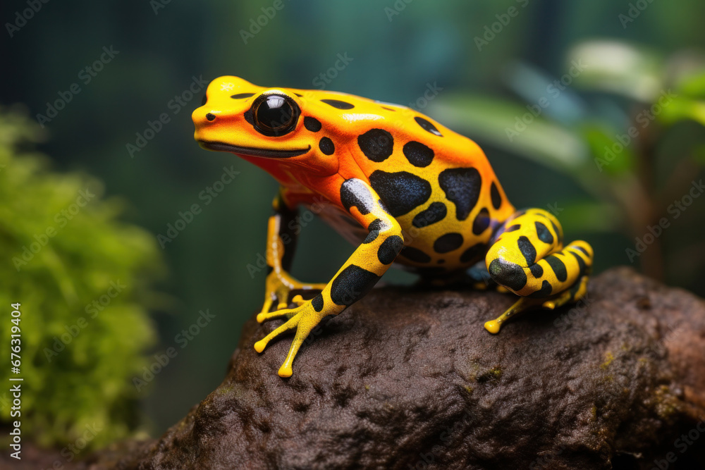 Fototapeta premium A colorful rainforest poison dart frog.