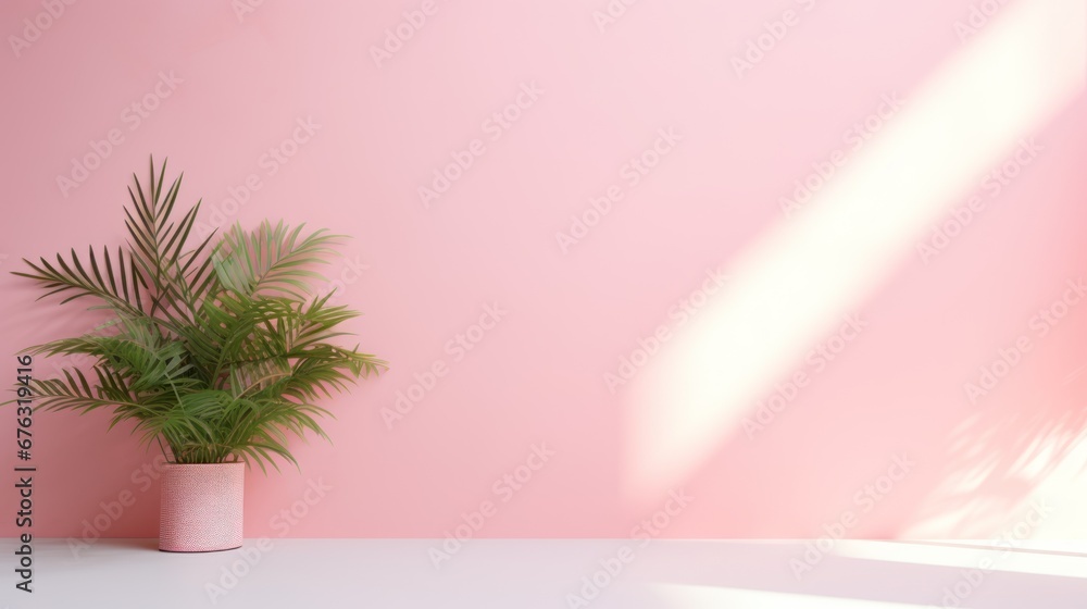 Background for graphics, light pink background with palm trees, background wall with nature Background for graphics, light pink background with palm trees, background wall with nature