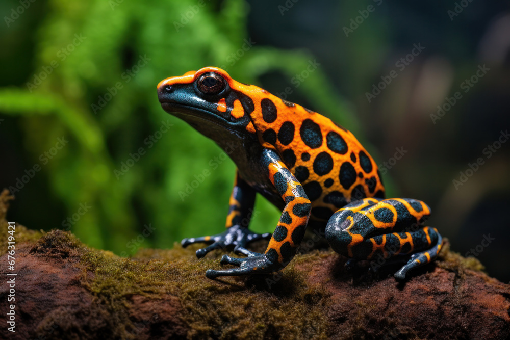 Fototapeta premium A colorful rainforest poison dart frog.