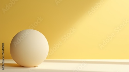Ball and yellow room wall, background for product placement © CStock