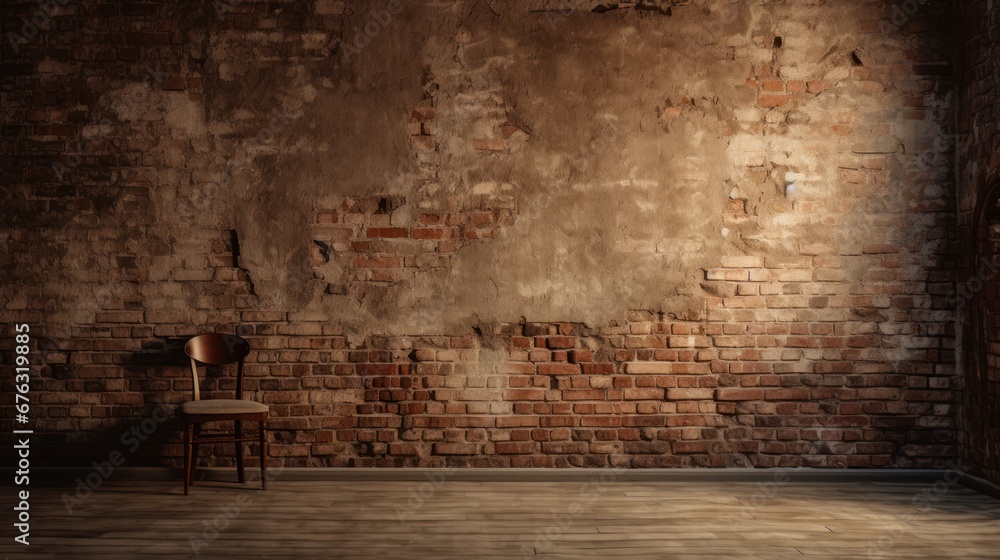 Old room with old brick wall, old house background - obrazy, fototapety, plakaty 
