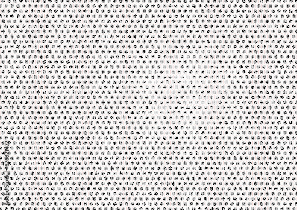 modern hexagonal pattern design with gray scale interior of square cells interlaced with thin red lines on a white background modern hexagonal pattern design with gray scale interior of square cells interlaced with thin red lines on a white background