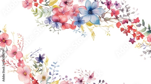 Seamless pattern watercolor arrangements with small flower. Botanical illustration minimal style.