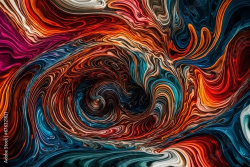 Vibrant liquid vortexes swirling in an abstract whirlpool of colors