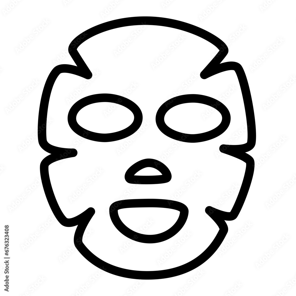 Fabric face mask icon. Skin care line icon. Outline signs for skincare products property. Editable Stroke. Vector Illustration Fabric face mask icon. Skin care line icon. Outline signs for skincare products property. Editable Stroke. Vector Illustration