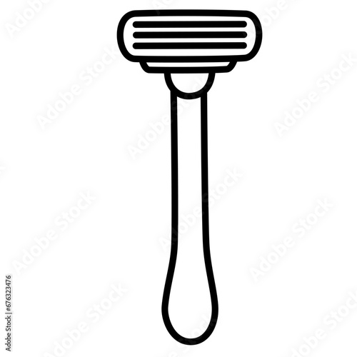 Razor for hair line icon. Self-care, skin care and health. Hygiene and beauty everyday procedure. Razor icon. Vector Cartoon illustration with safe hair shaving blade 