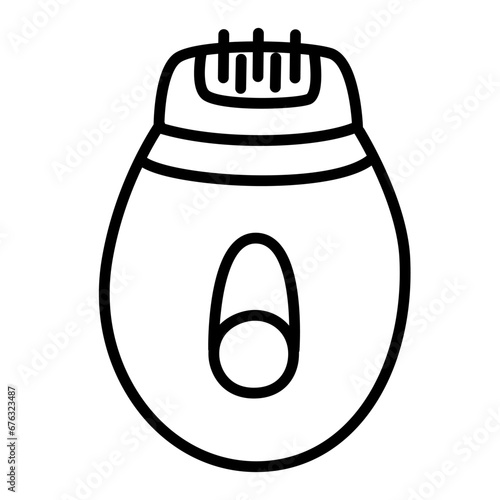 Epilator line icon. Removal of unwanted body hair. Self-care, skin care and health. Hygiene and beauty everyday procedure. Vector Cartoon illustration isolated on the white background. 