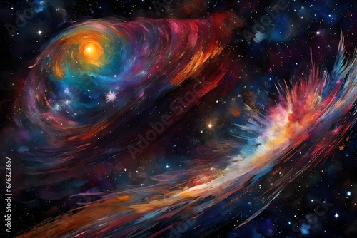 Paintbrush strokes of the cosmos on a cosmic canvas.