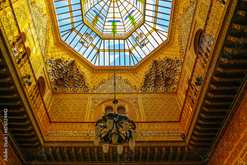 Glass skylight, Architecture in Casino of Murcia (1853), Spain