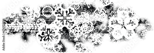 Vector Print Textured Tire Track banner. Design Element . Car tread silhouette . Mud splash grunge texture. Drift show