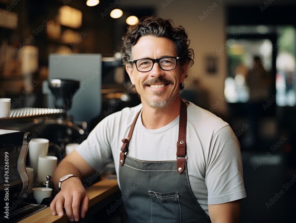 Authenticity in Action: Smiling Barista Mastering the Art of Coffee Authenticity in Action: Smiling Barista Mastering the Art of Coffee