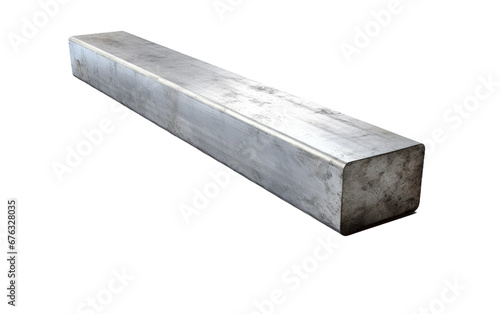 Strong Silver Steel Bar Beam on White or PNG Transparent Background. photo
