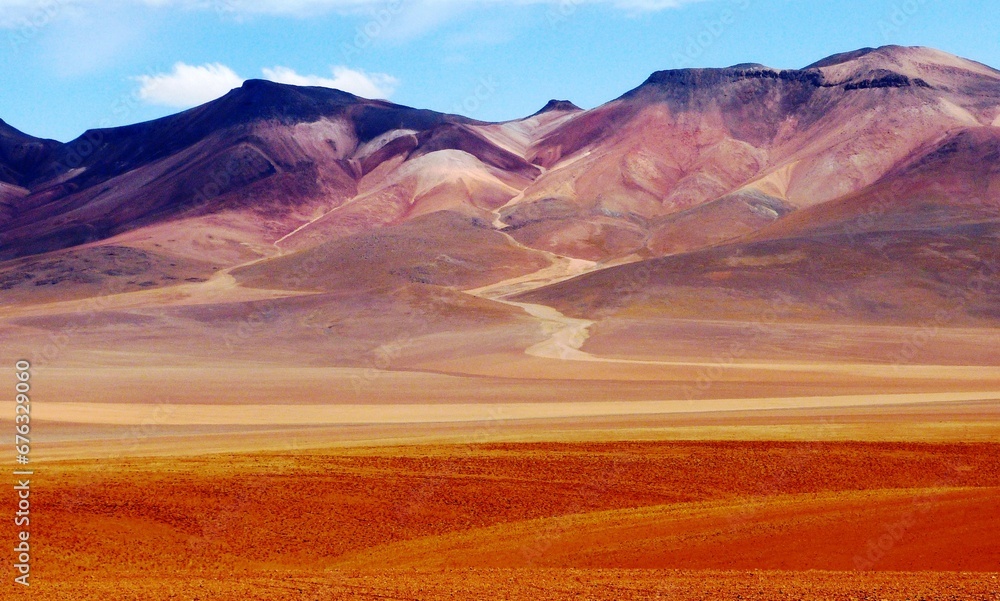 Andes mountains range in border Chile and Bolivia.