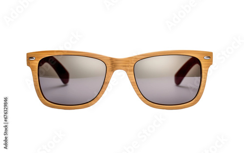 Attractive Bamboo Sunglasses Isolated on Transparent Background PNG.