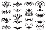 Set of decorative divider elements. Border florish collection. Vector.
