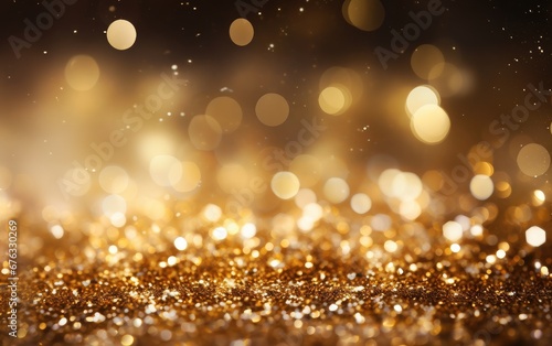 Abstract elegant gold glowing bokeh background