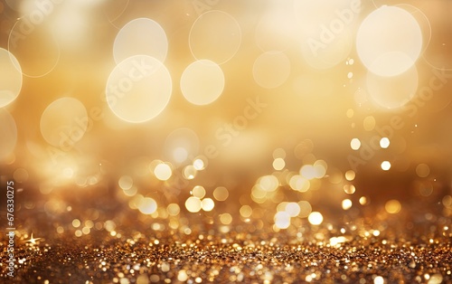 Abstract elegant gold glowing bokeh background