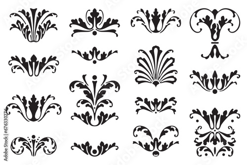 Set of decorative divider elements. Border florish collection. Vector. photo