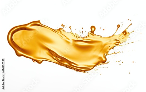 Gold color Splashing with abstract beauty isolated on white background.
