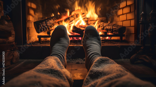 Cozy Winter Nights: Relaxing by the Fireplace