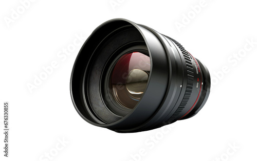Captivating Black Camera Lens Isolated on Transparent Background PNG.